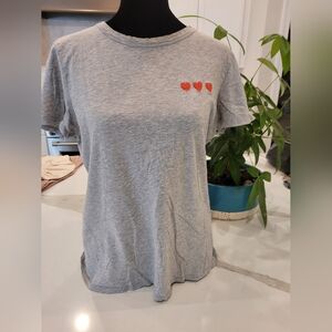 Banana Republic Light Gray T-Shirt W Hearts